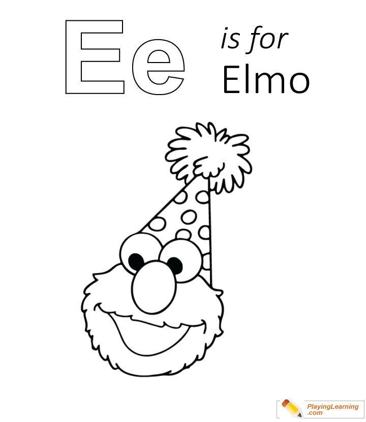 E Is For Elmo Coloring Page 