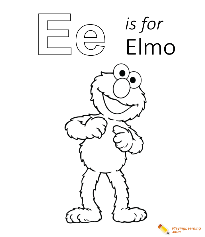 E Is For Elmo Coloring Page 