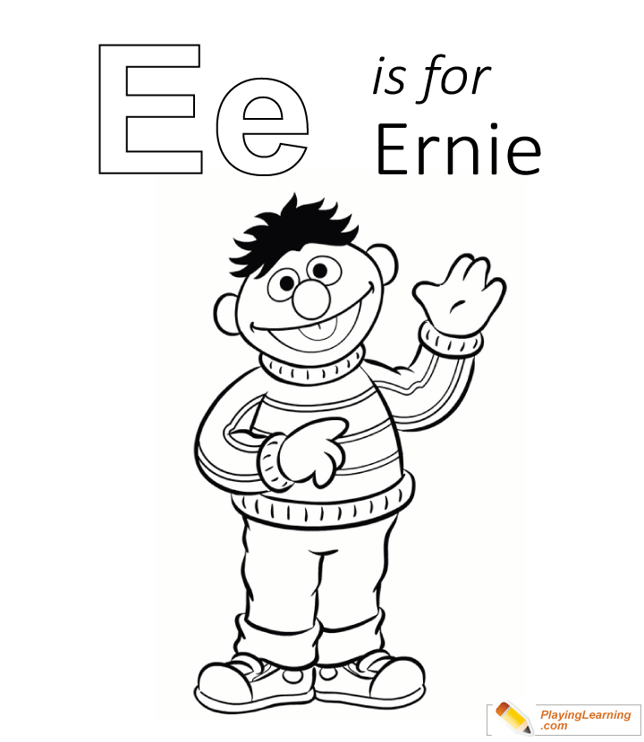 E Is For Ernie Coloring Page 