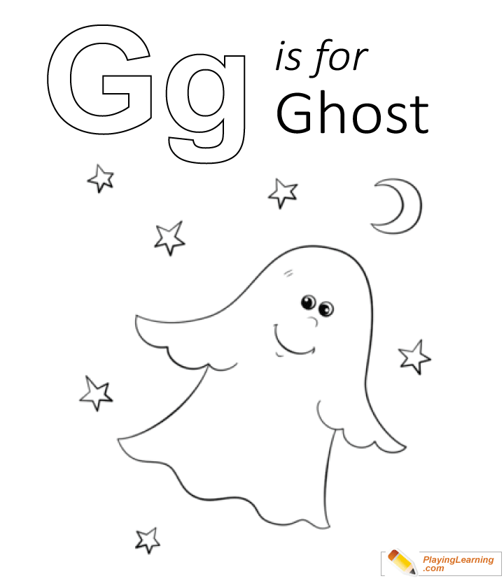 G Is For Ghost Coloring Page 