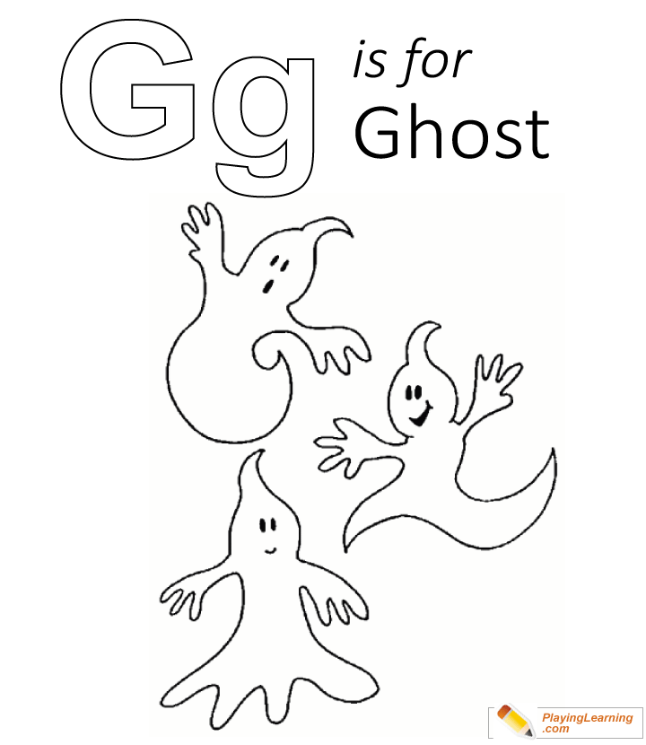 G Is For Ghost Coloring Page 