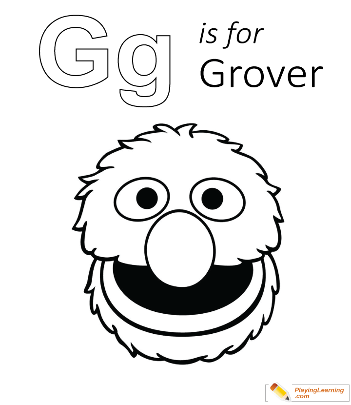 G Is For Grover Coloring Page 