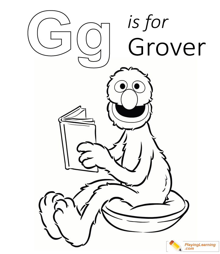 G Is For Grover Coloring Page 