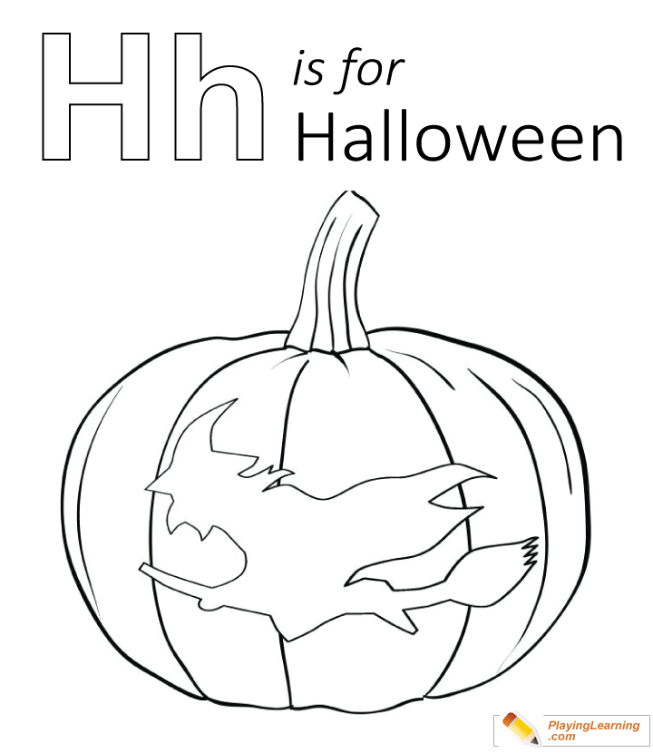 H Is For Halloween Coloring Page 