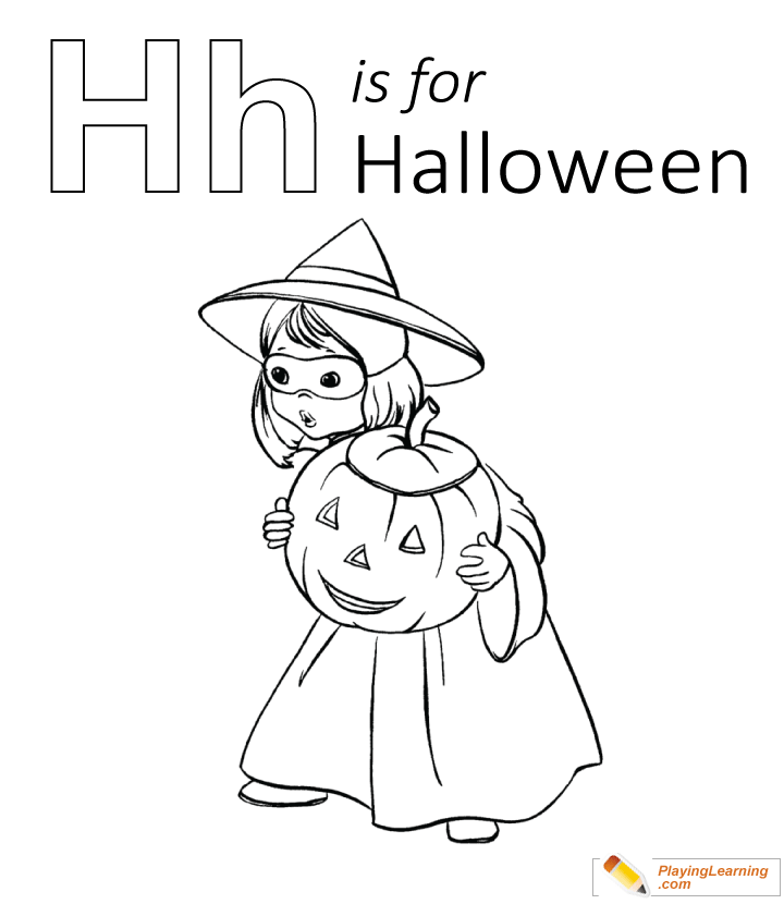 H Is For Halloween Coloring Page 