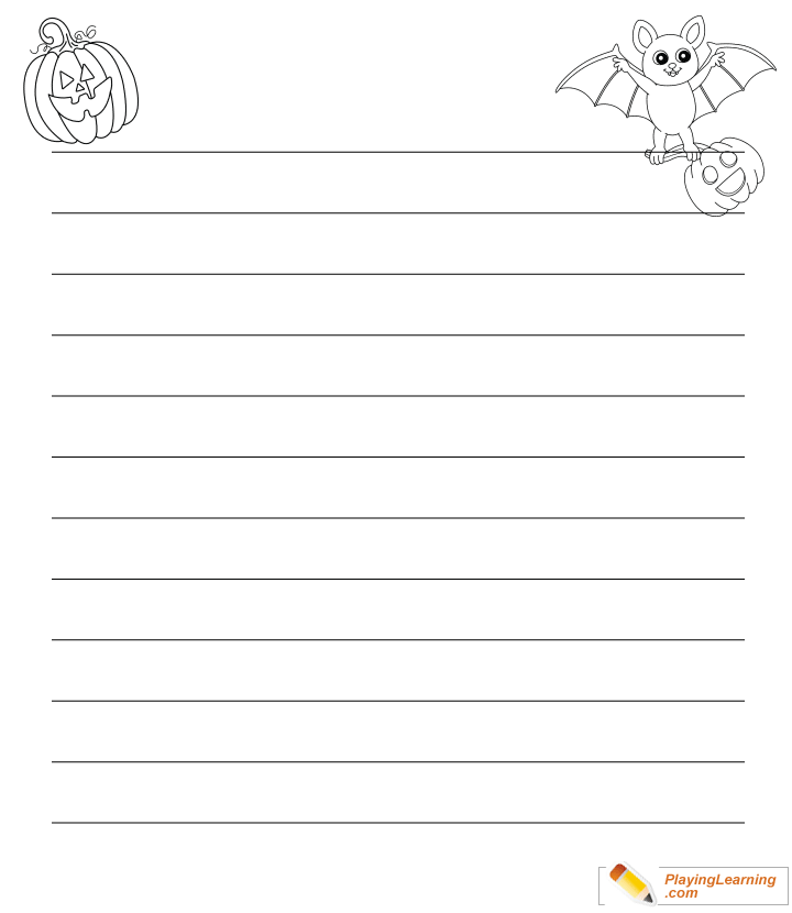 Halloween Blank Writing Worksheet  for kids