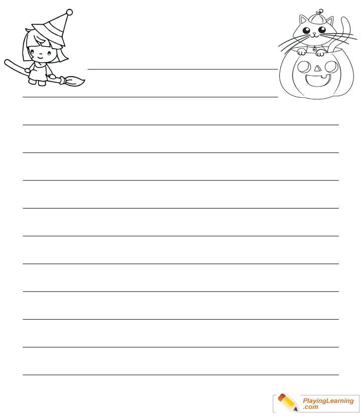 Halloween Blank Writing Worksheet  for kids