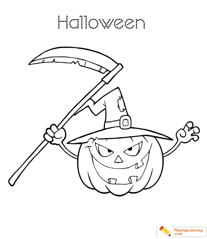 Halloween Pumpkin Coloring Page 