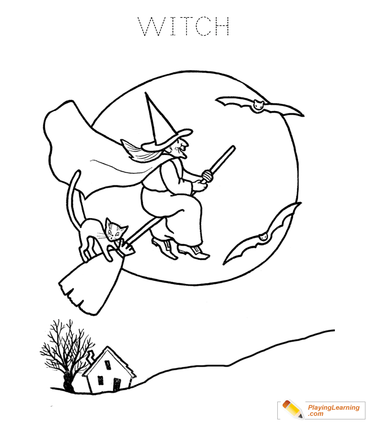 Halloween Witch Coloring Page 