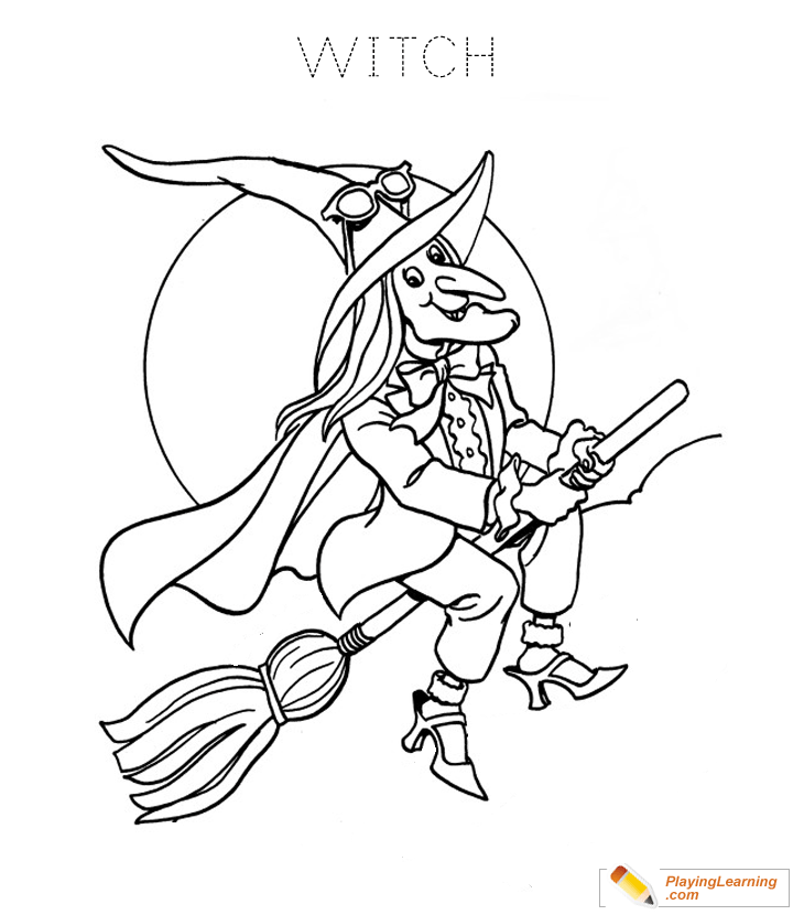 Halloween Witch Coloring Page 