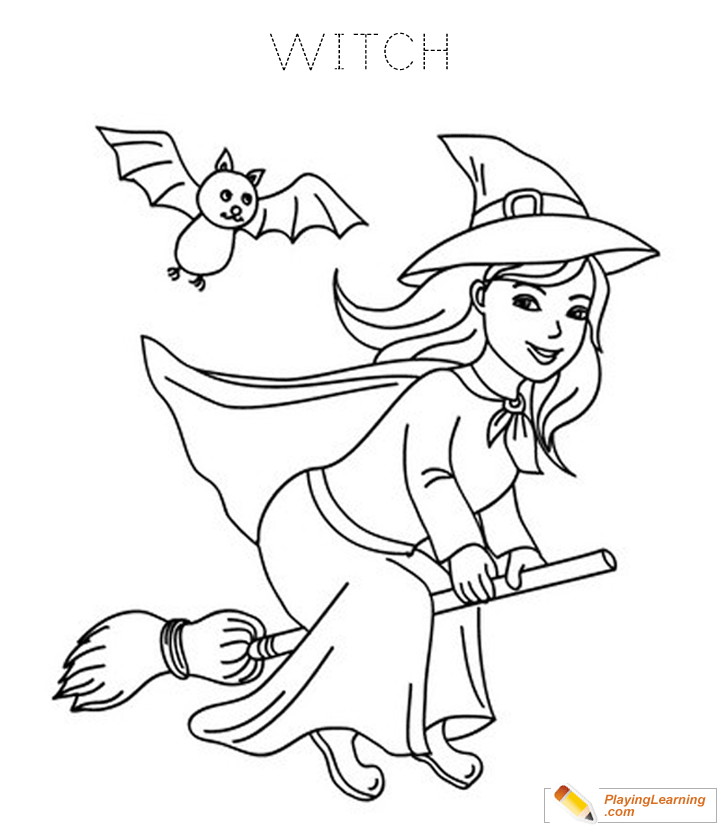 Halloween Witch Coloring Page 