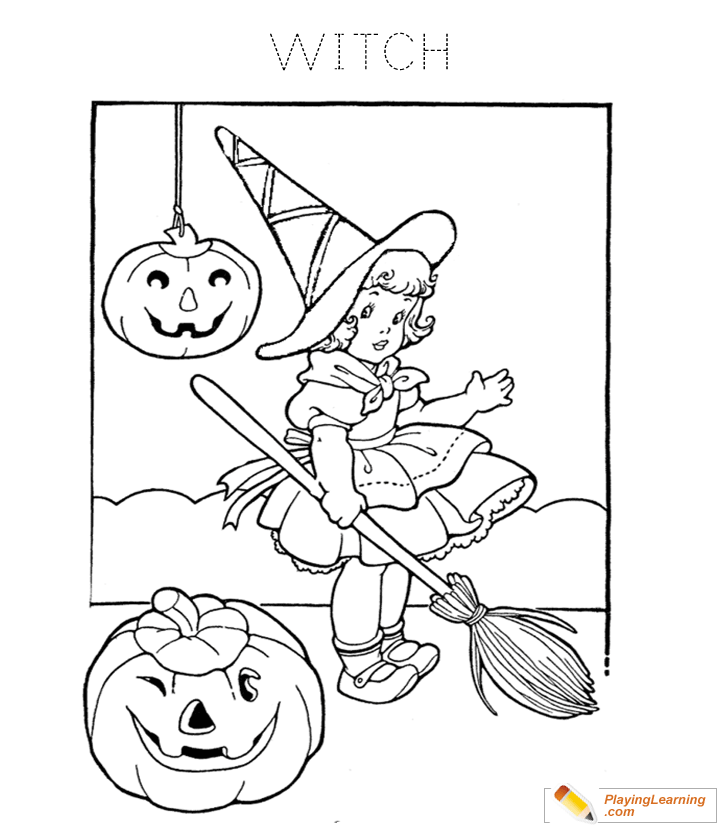 Halloween Witch Coloring Page 