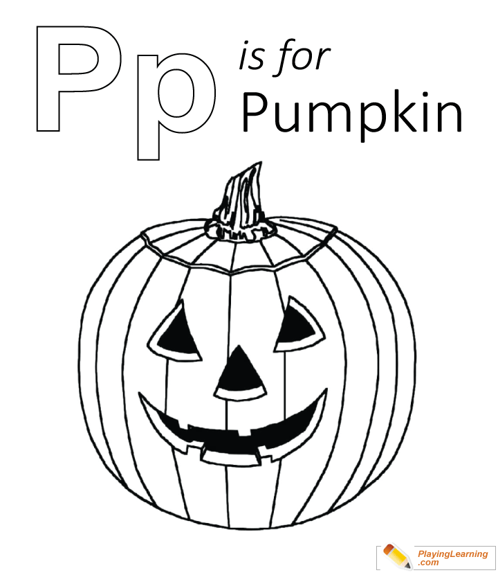 P Is For Pumpkin Coloring Page 