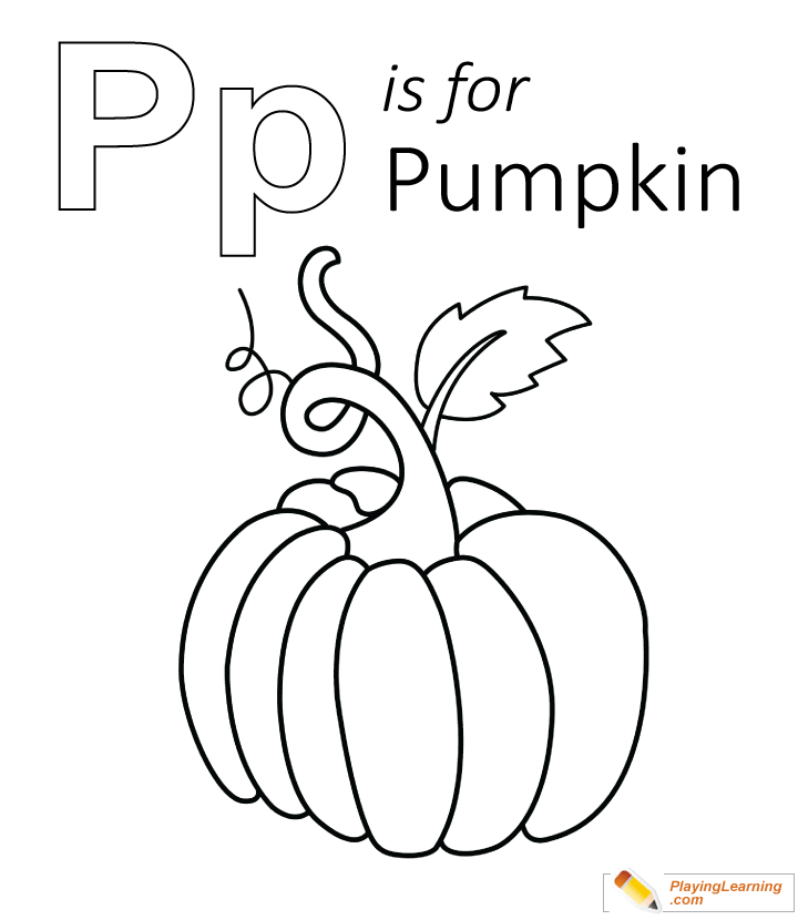 P Is For Pumpkin Coloring Page 