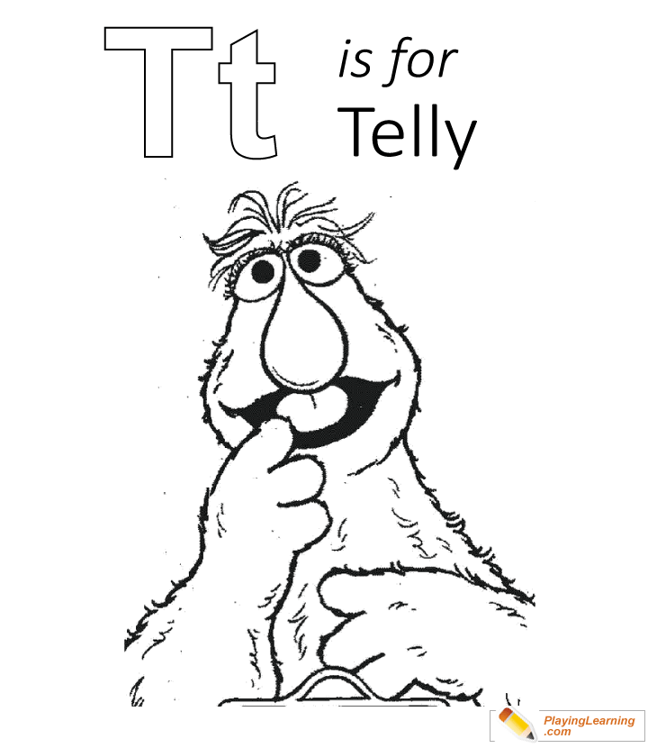 T Is For Telly Coloring Page 