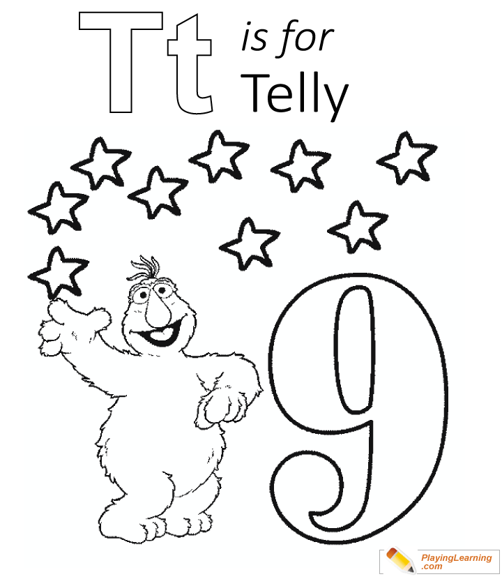 T Is For Telly Coloring Page 