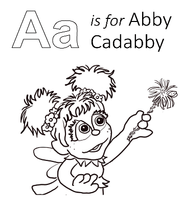 Sesame Street - A is for Abby coloring sheet for kids