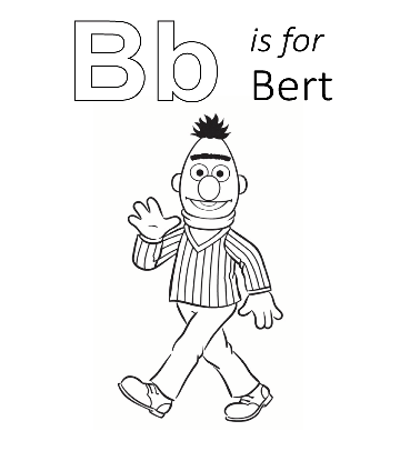 Sesame Street - B is for Bert coloring page for kids