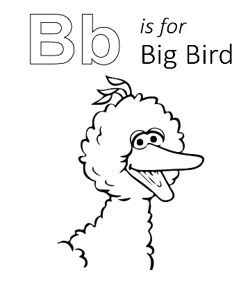 Sesame Street - B is for Big Bird coloring page for kids