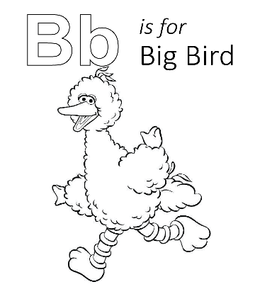 Sesame Street - B is for Big Bird coloring page for kids