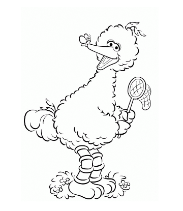 Big Bird Playing Coloring Page for kids