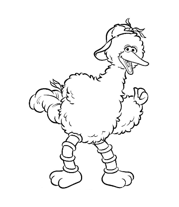 Big Bird Dancing Coloring Page for kids