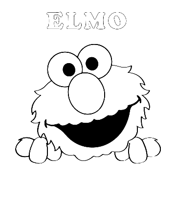 Easy Elmo Coloring Page 2 for kids