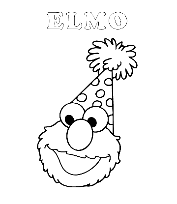 Easy Elmo Coloring Page 3 for kids