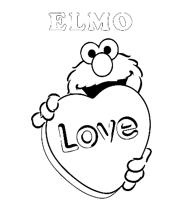 Easy Elmo Coloring Page 4 for kids