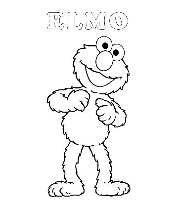 Easy Elmo Coloring Page 5 for kids