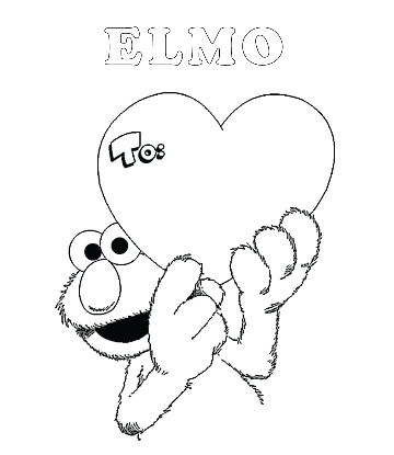 Easy Elmo Coloring Page 7 for kids