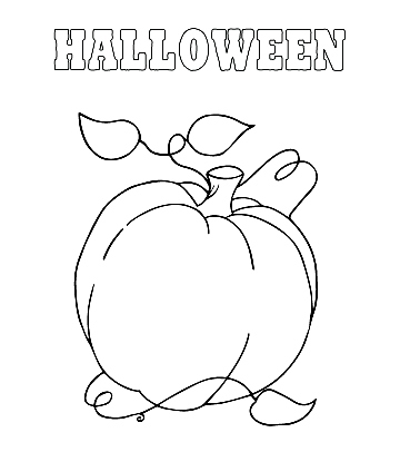 Easy Halloween Coloring - Cute Pumpkin for kids