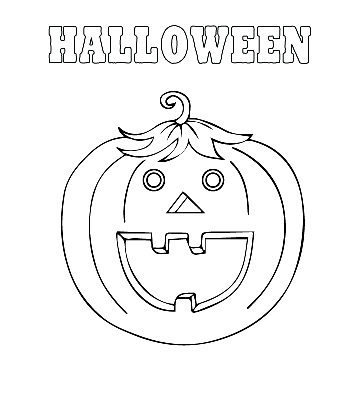 Easy Halloween Coloring - Carved Pumpkin  for kids