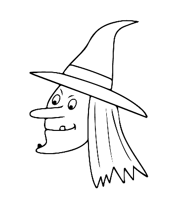 Easy Halloween Coloring - Witch for kids