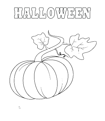 Easy Halloween Coloring Page - Pumpkin for kids