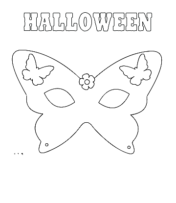 Easy Halloween Coloring Page - Halloween Mask for kids