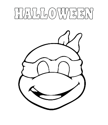 Easy Halloween Coloring Page - Ninja Mask for kids