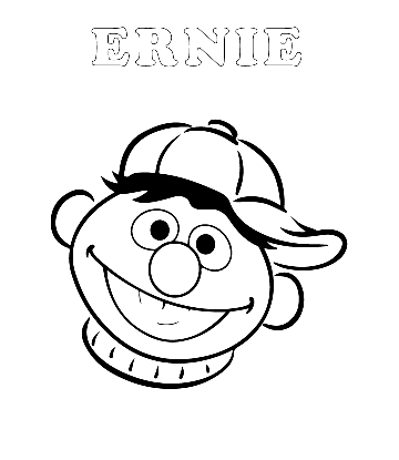 Easy Sesame Street Coloring Page - Earnie for kids