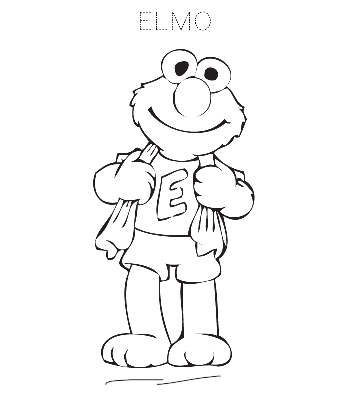 Elmo Exercising Coloring Page for kids