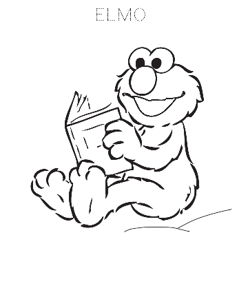 Elmo Reading Coloring Page for kids