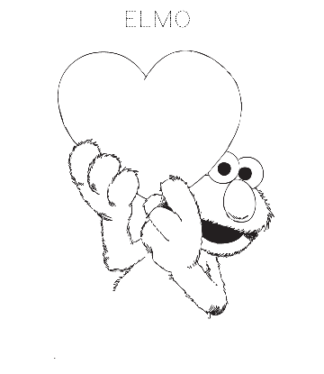 Elmo Valentine's Coloring Page for kids