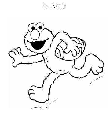 Elmo Playing Ball Coloring Page for kids