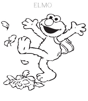 Elmo Playing Coloring Page for kids