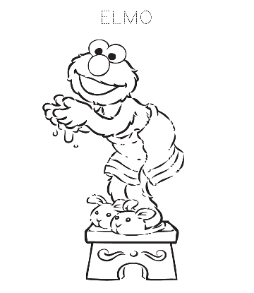 Elmo Standing Coloring Page for kids