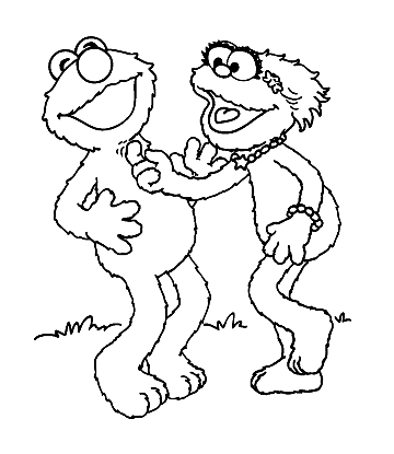 Sesame Street Elmo and Friends Coloring  Image for kids