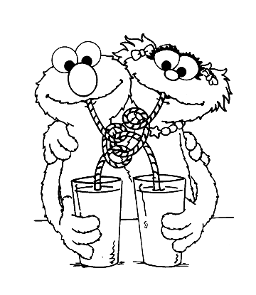 Sesame Street Elmo and Friends Coloring  Image for kids