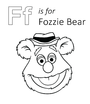 Sesame Street - F is for Fozzie Bear coloring sheet for kids