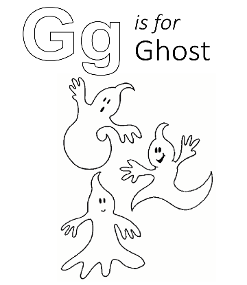 G is for Ghost Coloring Sheet for kids