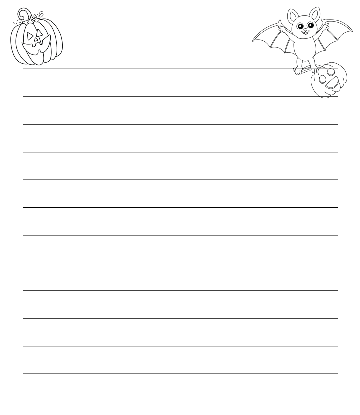 Halloween blank writing practice sheet   for kids