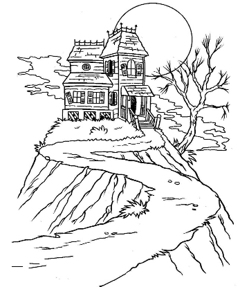 Haunted House Coloring Sheet for kids